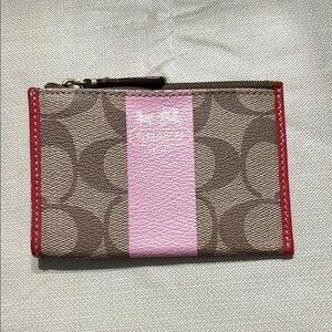 Coach Brown and Pink Card Holder Wallet